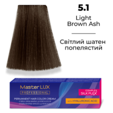 Стійка крем-фарба для волосся 5.1 Світлий Шатен Попелястий Master LUX 60 мл