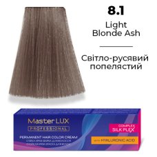Стійка крем-фарба для волосся  8.1 Світло-Русявий Попелястий Master LUX 60 мл
