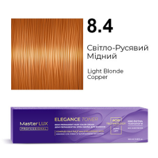 Демі-перманентна крем-фарба для волосся Master LUX ELEGANCE TONER 8.4 Світло-Русявий Мідний 100 мл