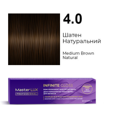 Демі-перманентна крем-фарба для волосся INFINITE GLOSS 4.0 Шатен Натуральний Master LUX 60 мл