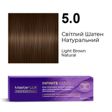 Демі-перманентна крем-фарба для волосся INFINITE GLOSS 5.0 Світлий Шатен Натуральний Master LUX 60 мл
