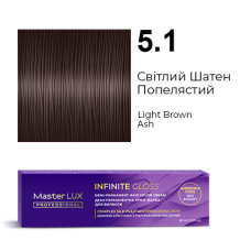 Демі-перманентна крем-фарба для волосся INFINITE GLOSS 5.1 Світлий Шатен Попелястий Master LUX 60 мл