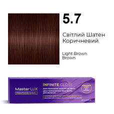 Демі-перманентна крем-фарба для волосся INFINITE GLOSS 5.7 Світлий Шатен Коричневий Master LUX 60 мл