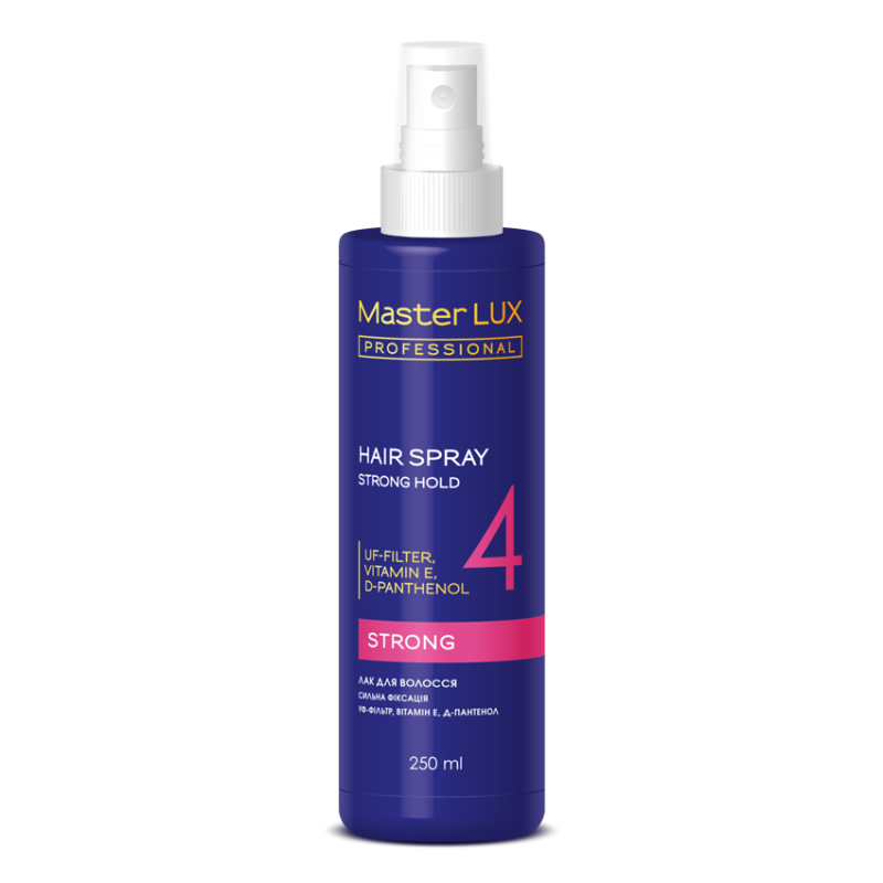 Лак для волосся сильна фіксація Master LUX professional 250 мл