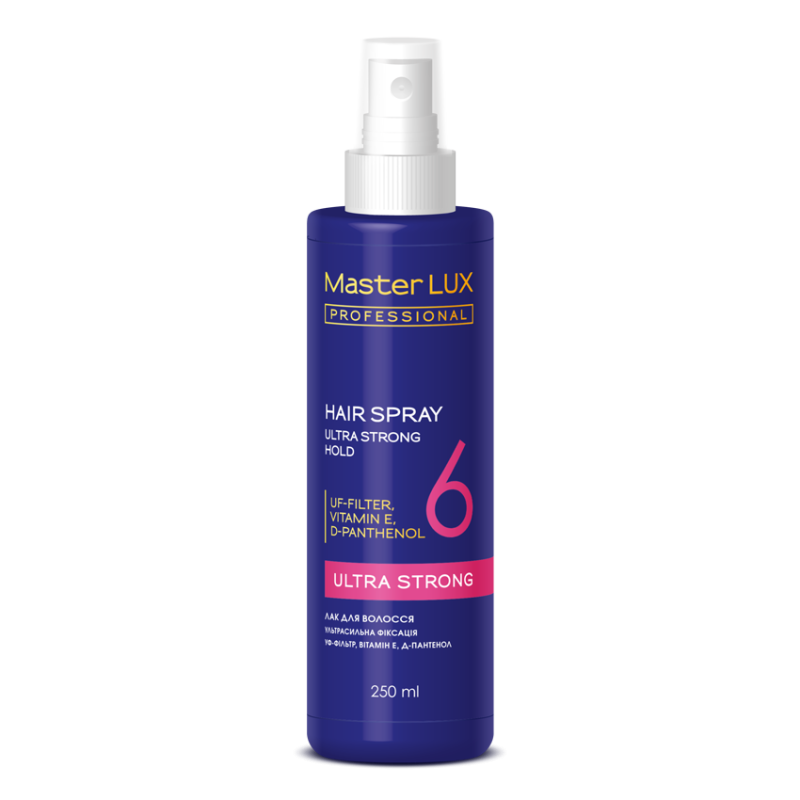 Лак для волосся ультрасильна фіксація Master LUX professional 250 мл