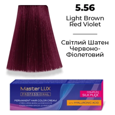 Стійка крем-фарба для волосся 5.56 Світлий шатен Червоно-фіолетовий Master LUX 60 мл
