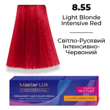 Стійка крем-фарба для волосся 8.55 Світло-Русявий Інтенсивно-Червоний Master LUX 60 мл