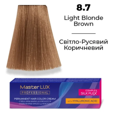 Стійка крем-фарба для волосся 8.7 Світло-Русявий Коричневий Master LUX 60 мл