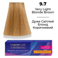 Стійка крем-фарба для волосся 9.7 Дуже світлий блонд коричневий Master LUX 60 мл