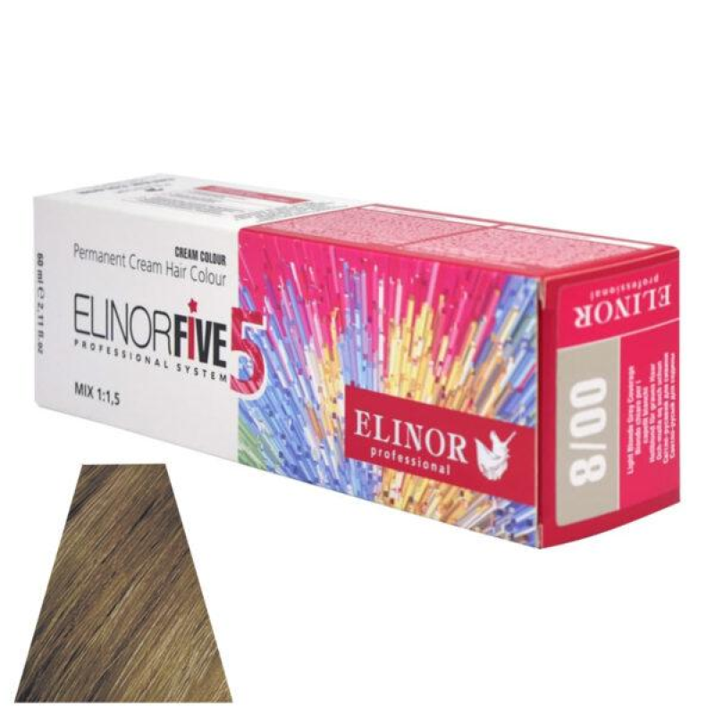 Фарба для волосся ElinorFive5 professional  СВІТЛО-РУСЯВИЙ ДЛЯ СИВИНИ 8/00 100 МЛ