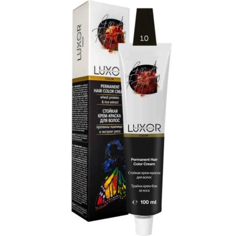 Крем-фарба для волосся 1.0 Чорний LUXOR Professional 100 мл