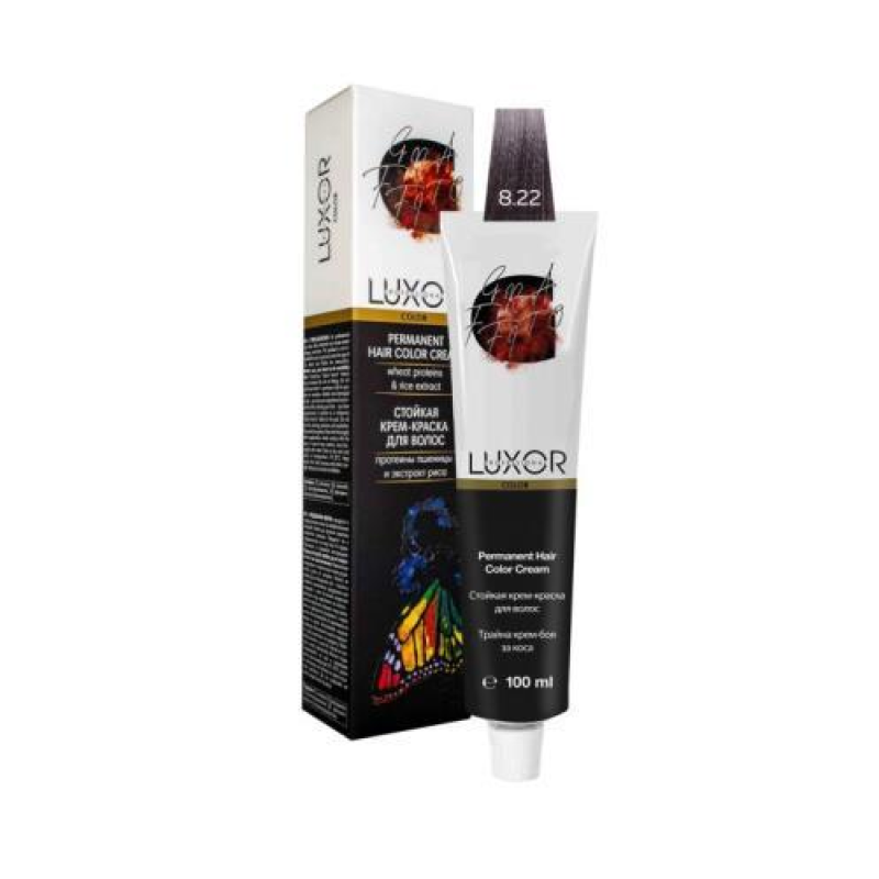 Крем-фарба для волосся 8.22 Світлий блондин фіолетовий інтенсивний LUXOR Professional 100 мл