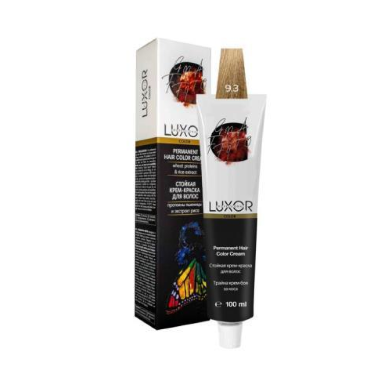 Крем-фарба для волосся 9.3 Дуже світлий блондин золотистий LUXOR Professional 100 мл