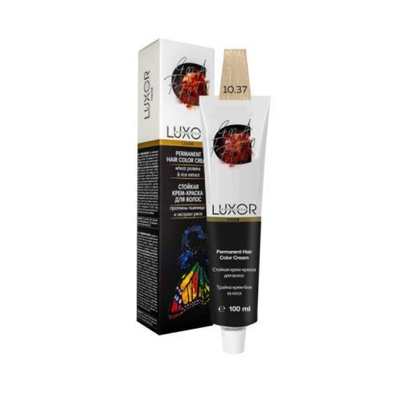 Крем-фарба для волосся 10.37 Платиновий блондин золотистий шоколадний LUXOR Professional 100 мл